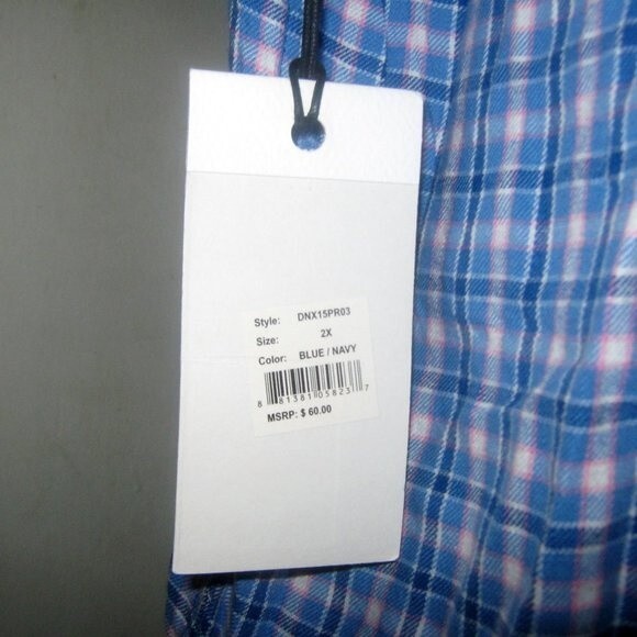 Paper Cloth & Denim Blue XXL Plaid Shirt NWT - Picture 4 of 6